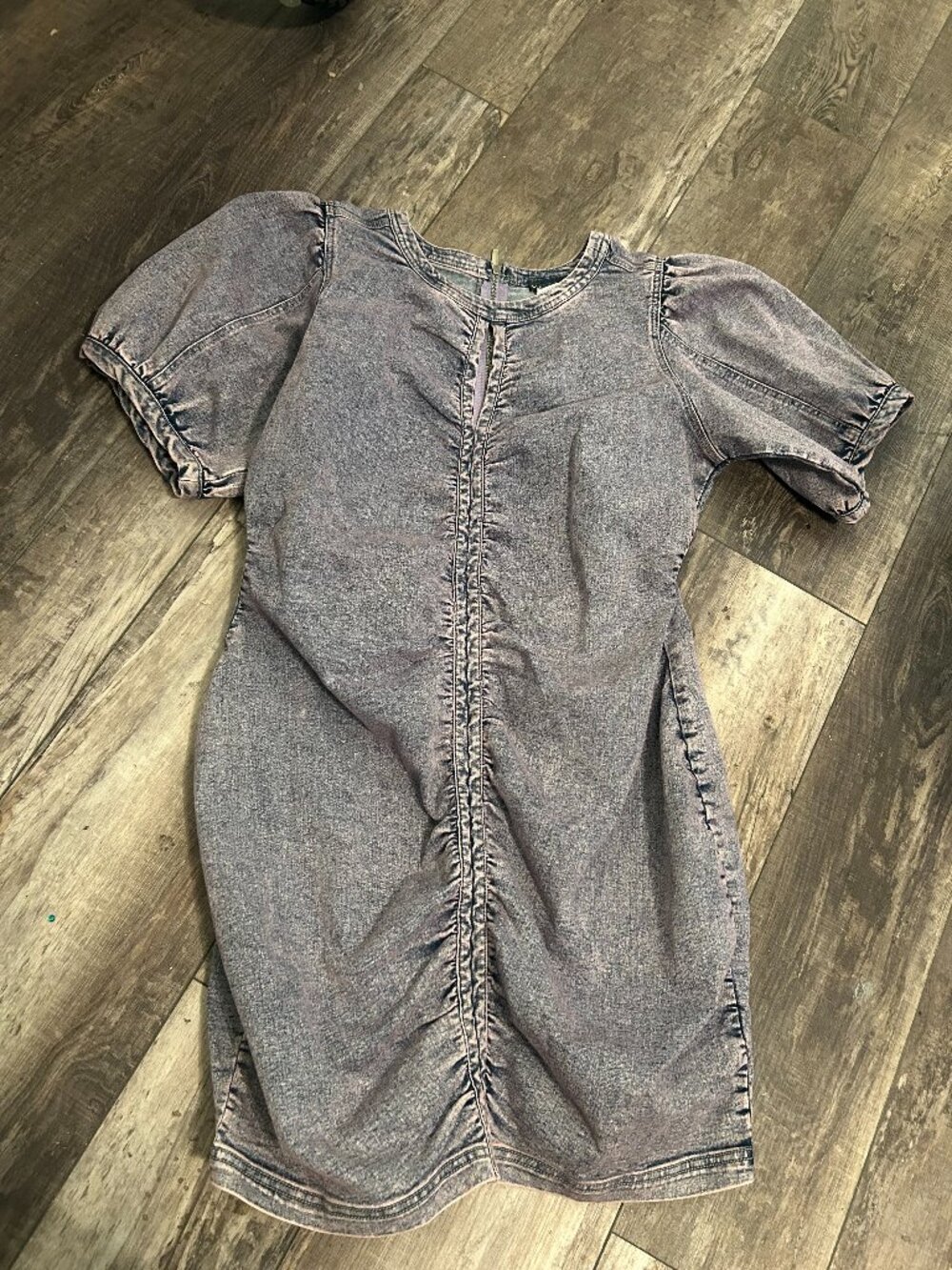 Venus Faded Blue Denim Tight Sexy Dress - Large New